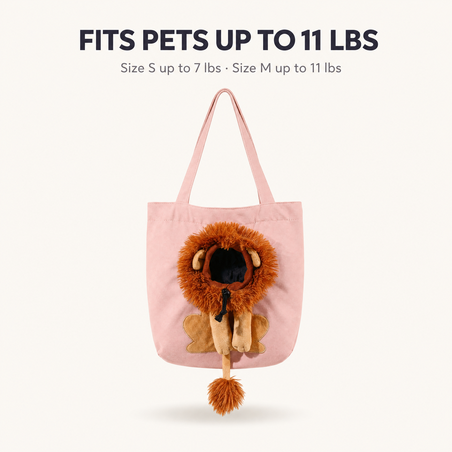 Fits pets up to 11 lbs - size S up to 7 lbs, size M up to 11 lbs