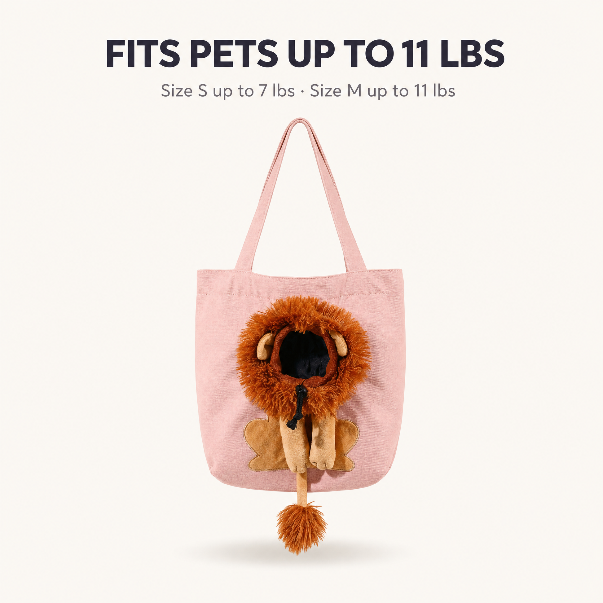 Fits pets up to 11 lbs - size S up to 7 lbs, size M up to 11 lbs